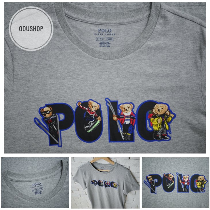 POLO RALPH LAUREN SKI BEAR LOGO COTTON JERSEY TEE