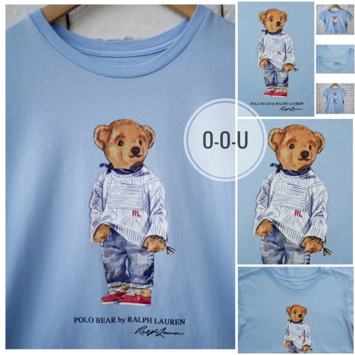 POLO RALPH LAUREN GIRLS POLO BEAR COTTON T-SHIRT