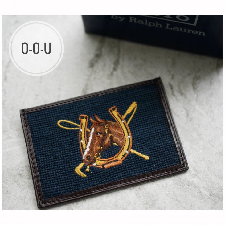 POLO RALPH LAUREN EQUESTRIANTRIAN NEEDLEPOINT CARD CASE