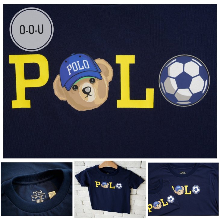 POLO RALPH LAUREN KIDS POLO BEAR & SOCCER COTTON T-SHIRT
