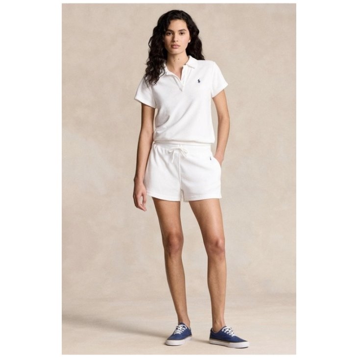 POLO RALPH LAUREN WOMEN SHRUNKEN FIT TERRY POLO SHIRT