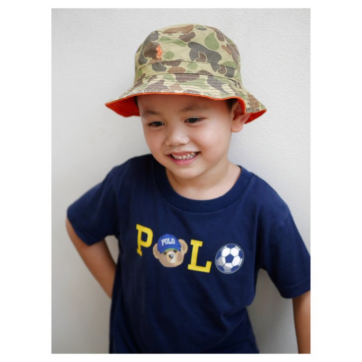 POLO RALPH LAUREN KIDS REVERSIBLE CAMO-PRINT BUCKET HAT