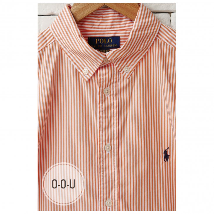 POLO RALPH LAUREN BOYS STRIPED COTTON POPLIN SHIRT