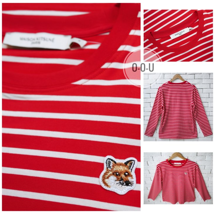 MAISON KITSUNE FOX HEAD PATCH REGULAR MARIN TEE SHIRT