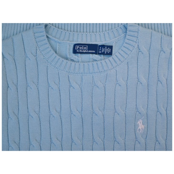 POLO RALPH LAUREN WOMEN COTTON CABLE SHORT SLEEVE JUMPER