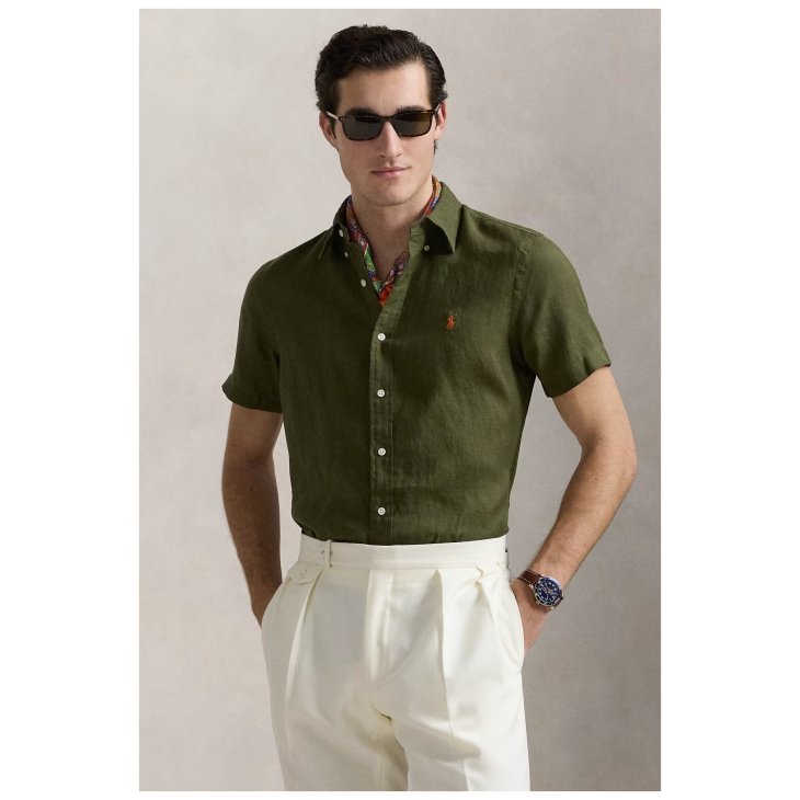 POLO RALPH LAUREN CUSTOM SLIM FIT LINEN SHIRT