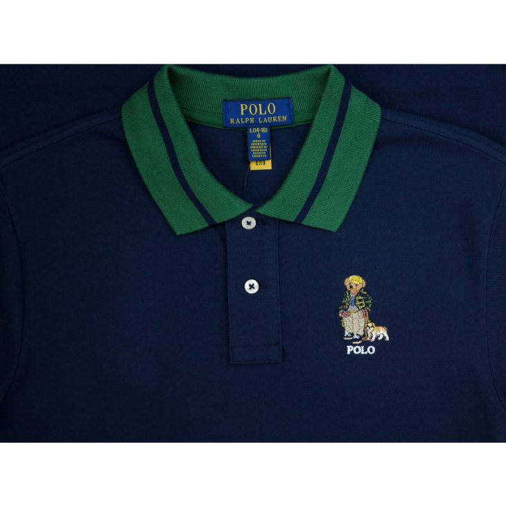 POLO RALPH LAUREN BOYS POLO BEAR COTTON MESH POLO SHIRT