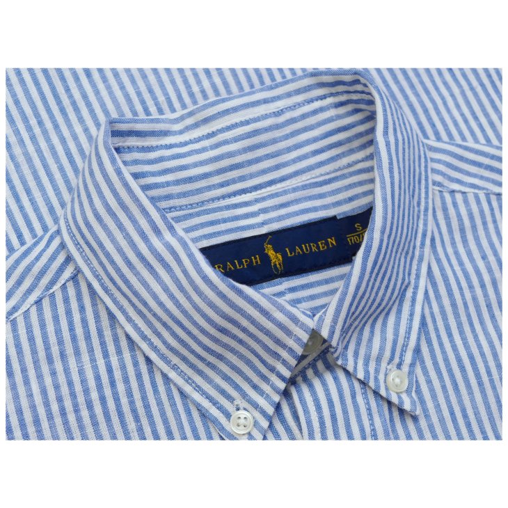 POLO RALPH LAUREN CUSTOM FIT STRIPED LINEN SHIRT