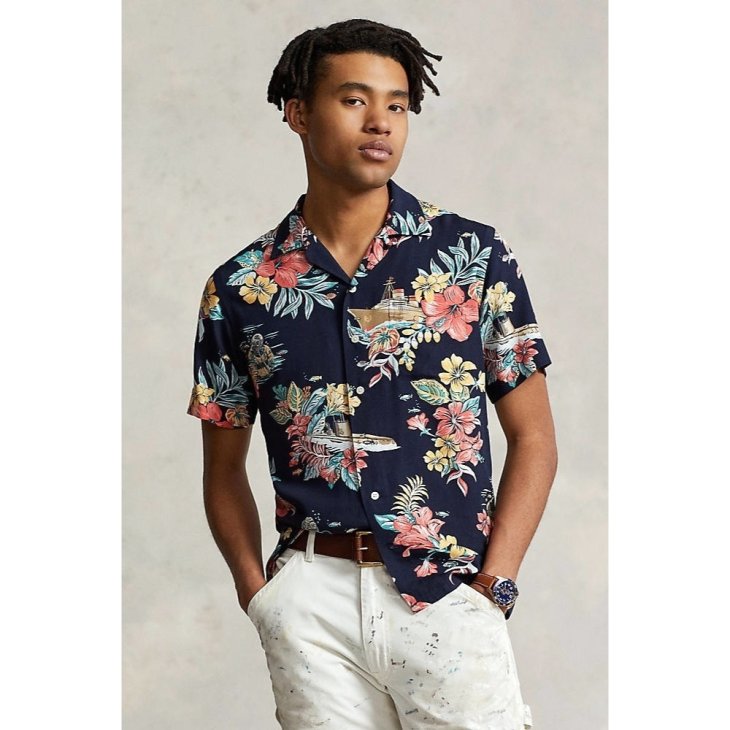 POLO RALPH LAUREN TROPICAL FLORAL CAMP SHIRT