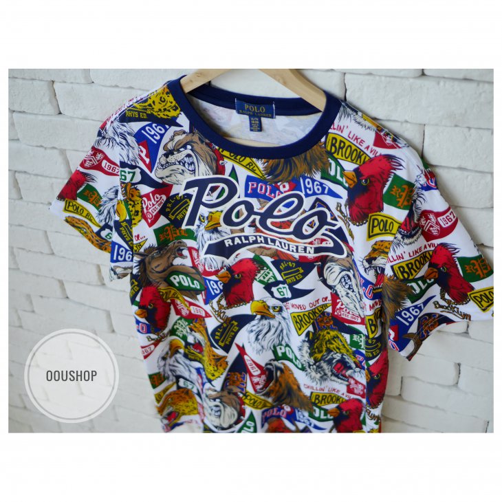 POLO RALPH LAUREN BOYS COTTON YALE 2 VARSITY  PENNANT T-SHIRT