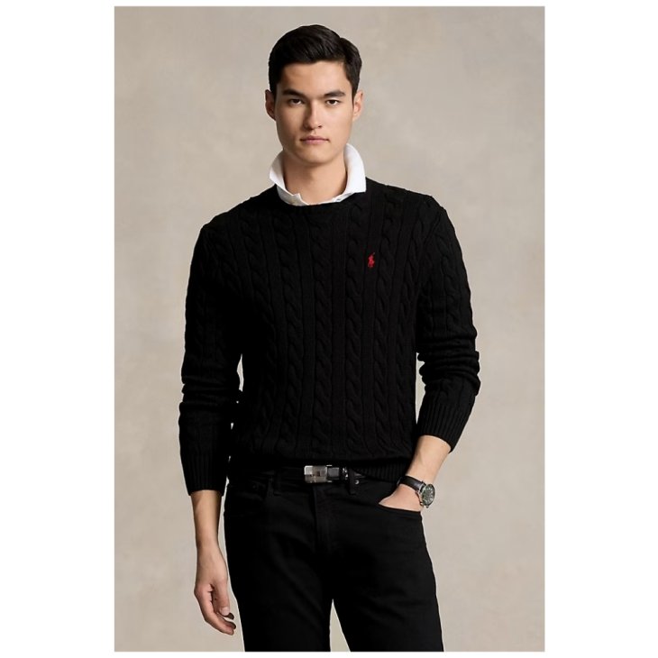 POLO RALPH LAUREN CABLE KNIT COTTON SWEATER