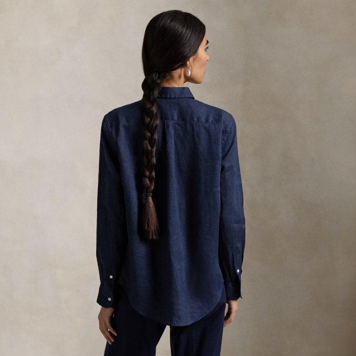 POLO RALPH LAUREN WOMEN CLASSIC FIT LINEN SHIRT