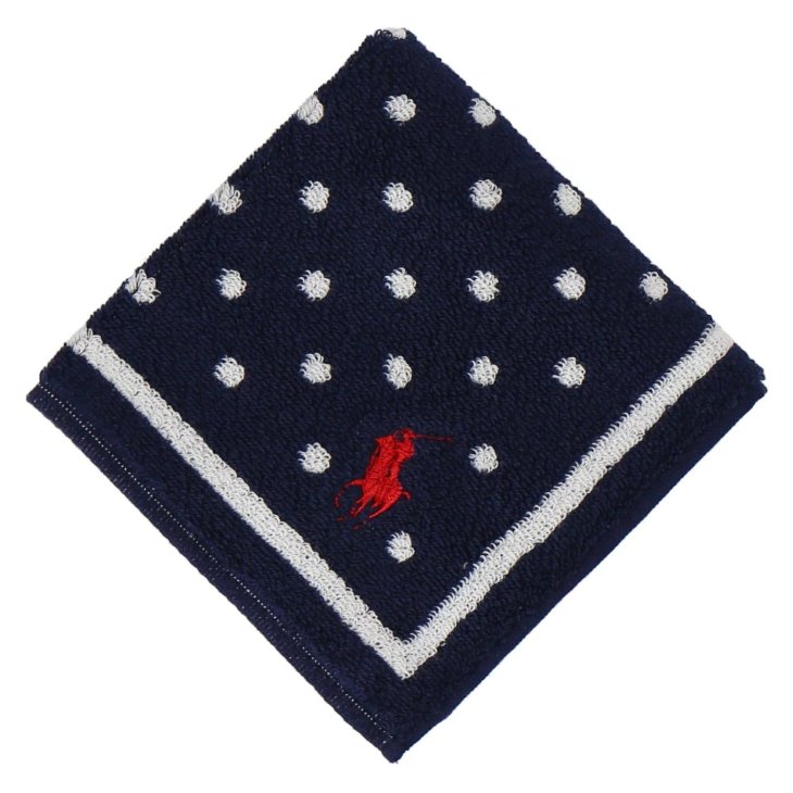 POLO RALPH LAUREN POLKA DOT COTTON TERRY HANDKERCHIEF