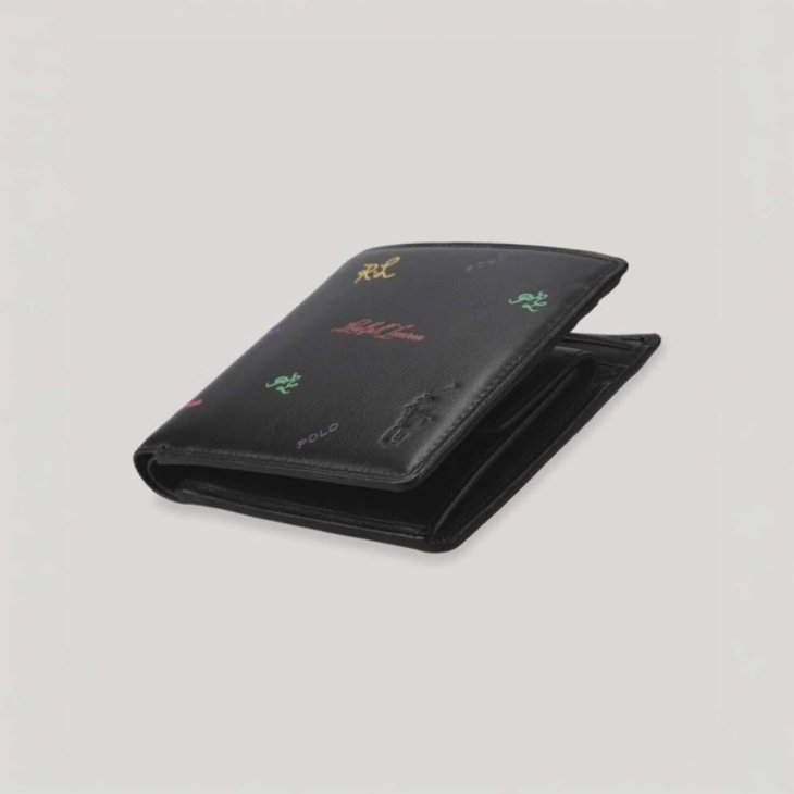 POLO RALPH LAUREN MULTICOLOR LOGO LEATHER WALLET