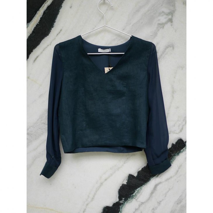 CROP TOP CHIFFON SLEEVE