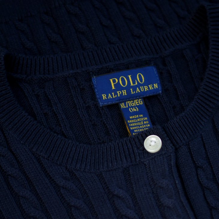 POLO RALPH LAUREN GIRLS MINI-CABLE COTTON CARDIGAN