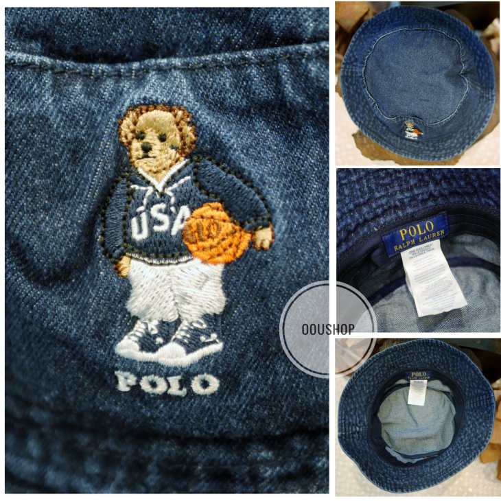 POLO RALPH LAUREN POLO BEAR DENIM BUCKET HAT