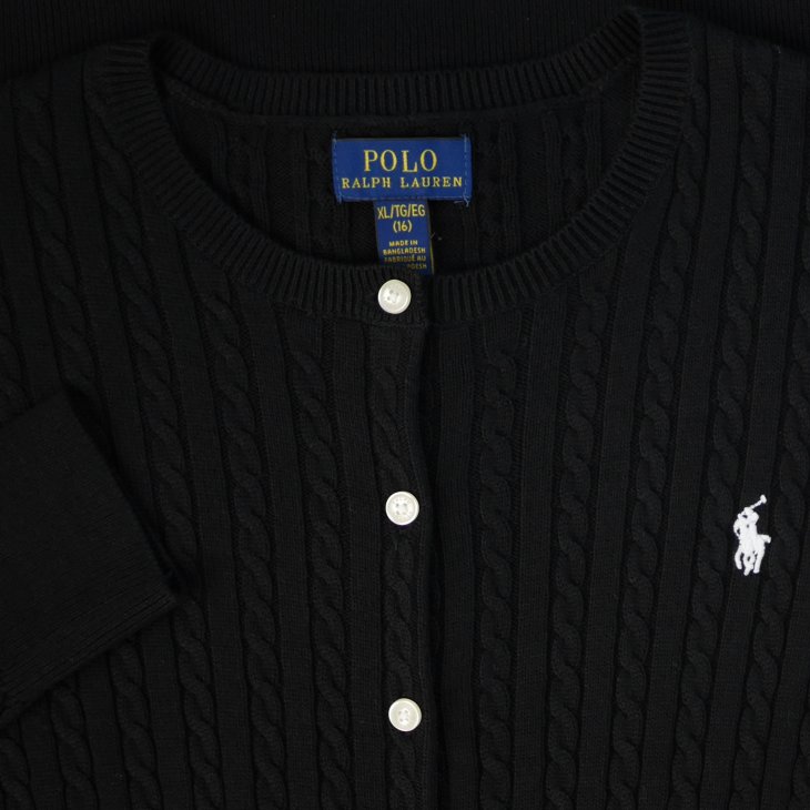 POLO RALPH LAUREN GIRLS MINI-CABLE COTTON CARDIGAN
