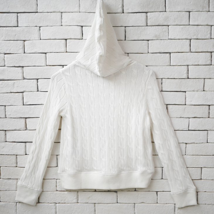 POLO RALPH LAUREN WOMEN CABLE-KNIT COTTON FULL ZIP HOODIE