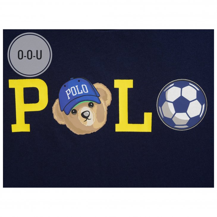 POLO RALPH LAUREN KIDS POLO BEAR & SOCCER COTTON T-SHIRT