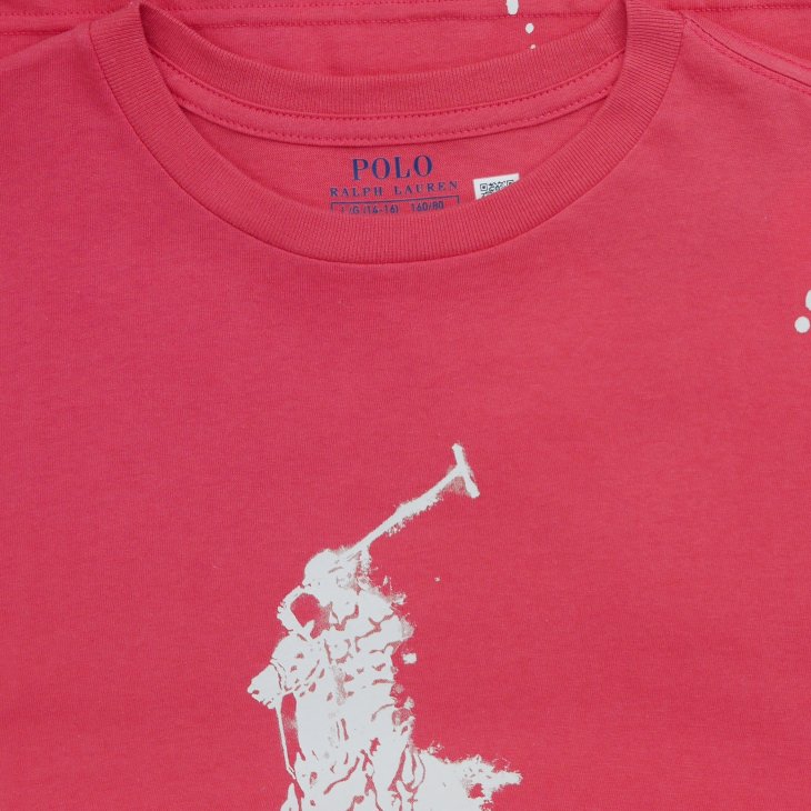 POLO RALPH LAUREN BOYS BIG PONY PAINT-SPLATTER-PRINT COTTON TEE