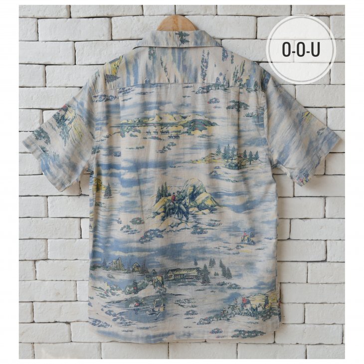 RRL WESTERN-PRINT LINEN-BLEND CAMP SHIRT