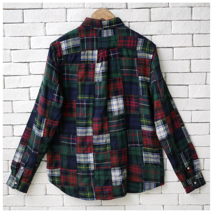 POLO RALPH LAUREN BOYS PATCHWORK PLAID BRUSHED FLANNEL SHIRT