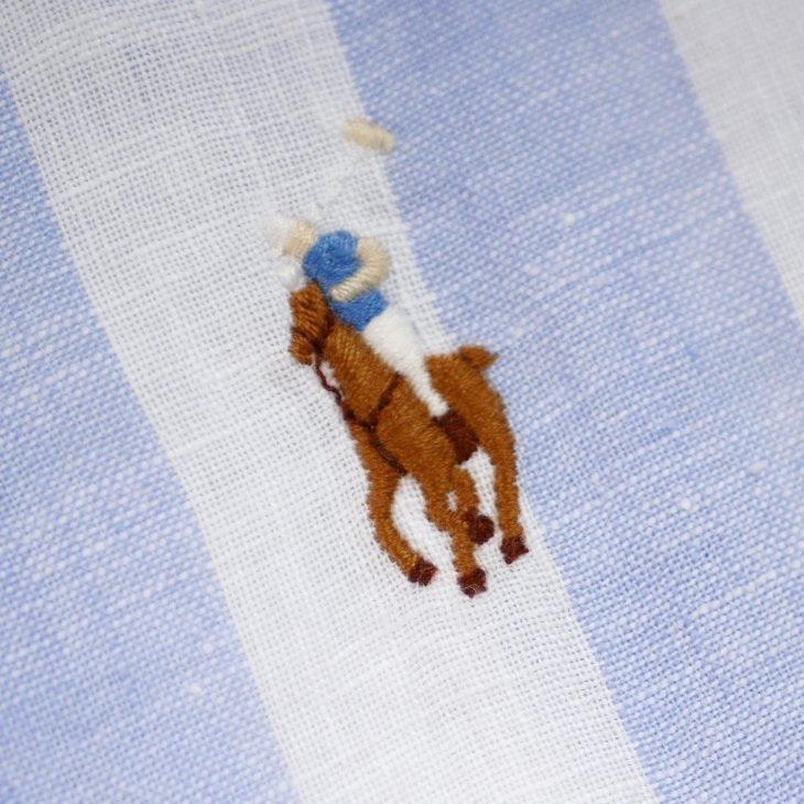 POLO RALPH LAUREN CUSTOM FIT STRIPED LINEN SHIRT