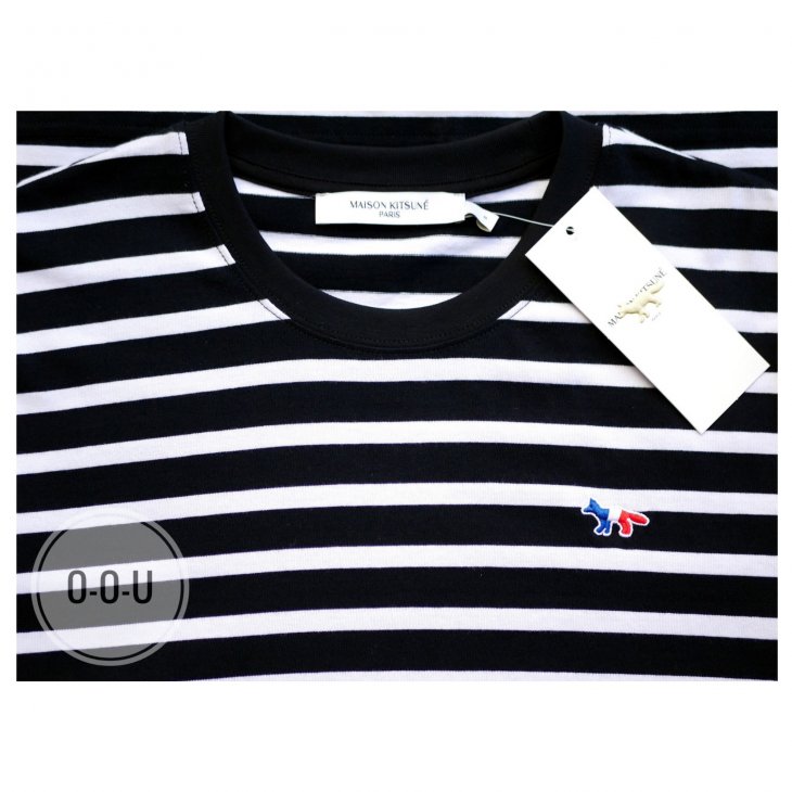 MAISON KITSUNE TRICOLOR FOX  PATCH MARIN TEE-SHIRT