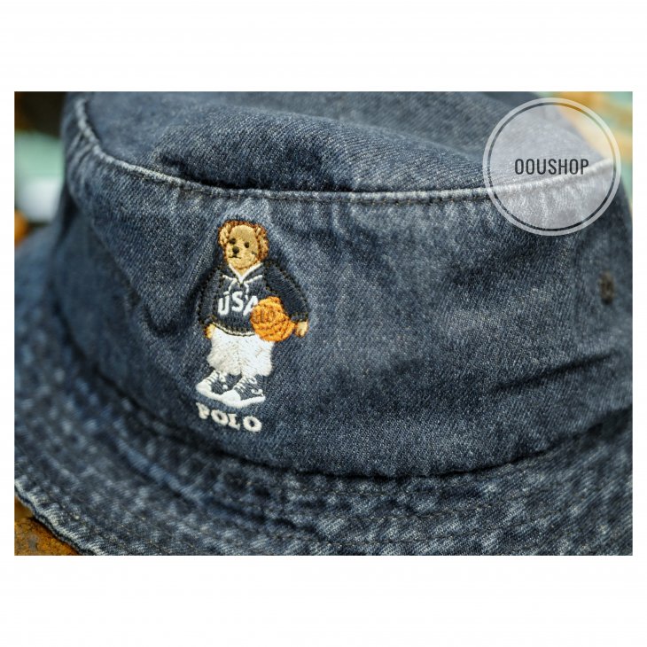 POLO RALPH LAUREN POLO BEAR DENIM BUCKET HAT