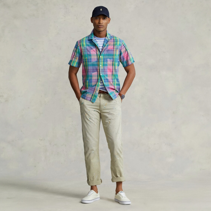 POLO RALPH LAUREN CLASSIC FIT MADRAS CAMP SHIRT