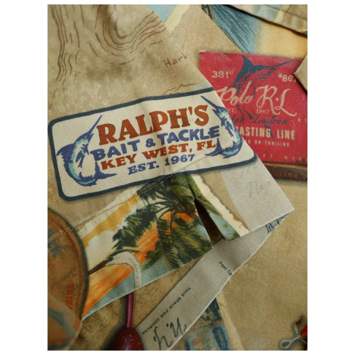 POLO RALPH LAUREN CLASSIC FIT POSTCARD PRINT CHINO SHIRT