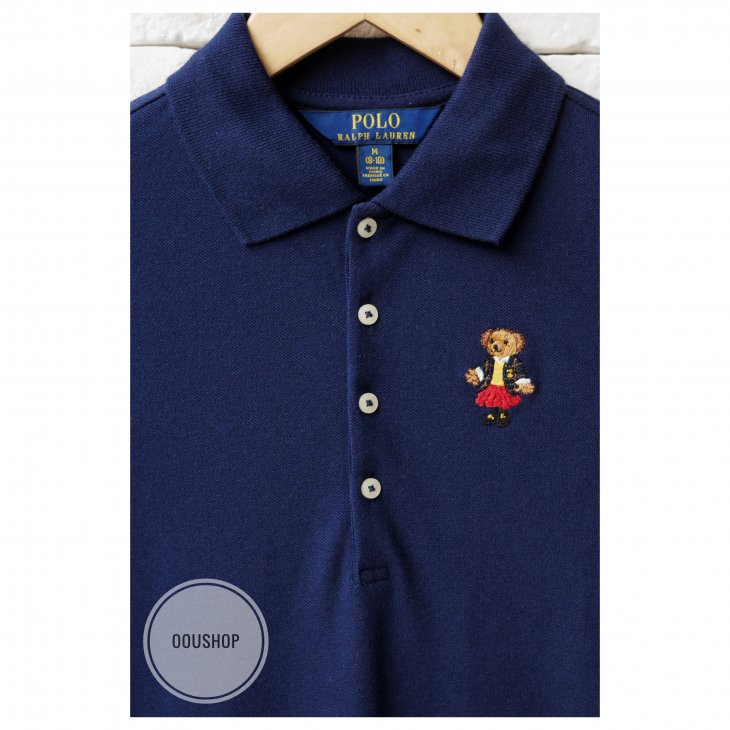 POLO RALPH LAUREN POLO BEAR GIRLS STRETCH MESH POLO DRESS