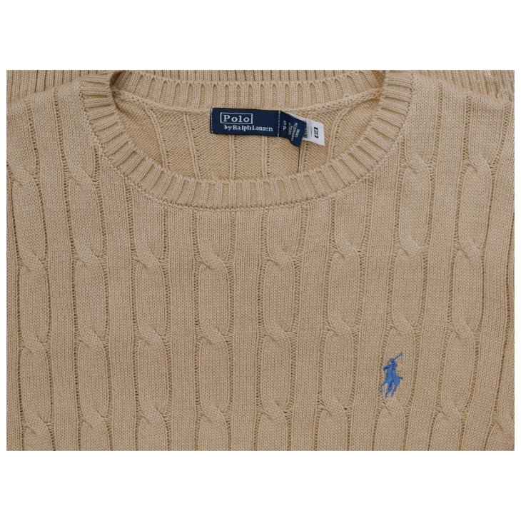 POLO RALPH LAUREN WOMEN COTTON CABLE SHORT SLEEVE JUMPER