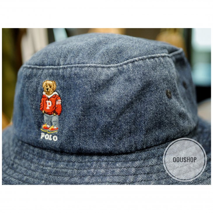 POLO RALPH LAUREN POLO BEAR DENIM BUCKET HAT