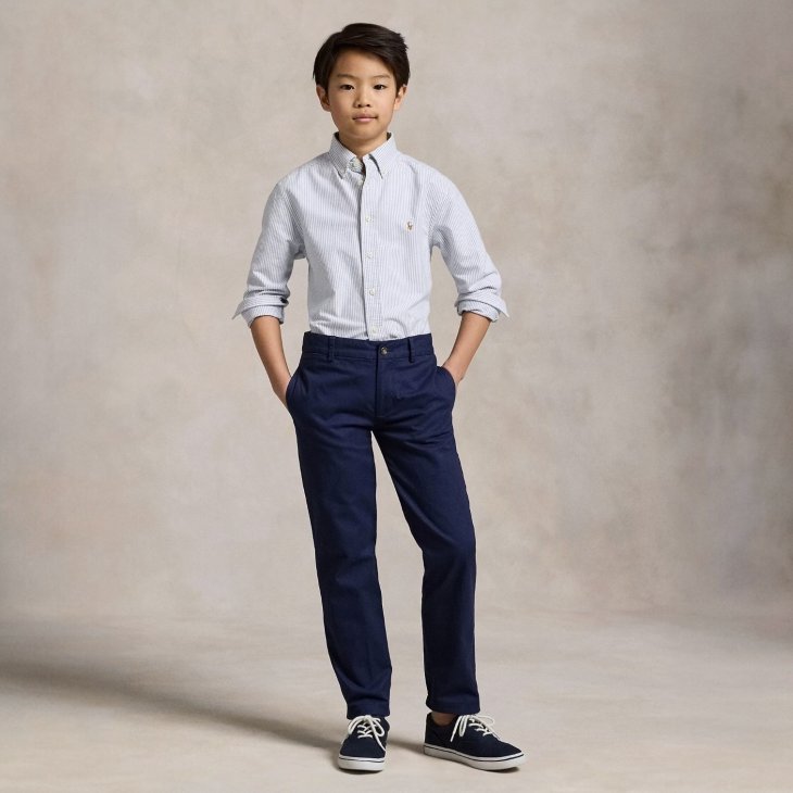 POLO RALPH LAUREN BOYS STRIPED COTTON OXFORD SHIRT