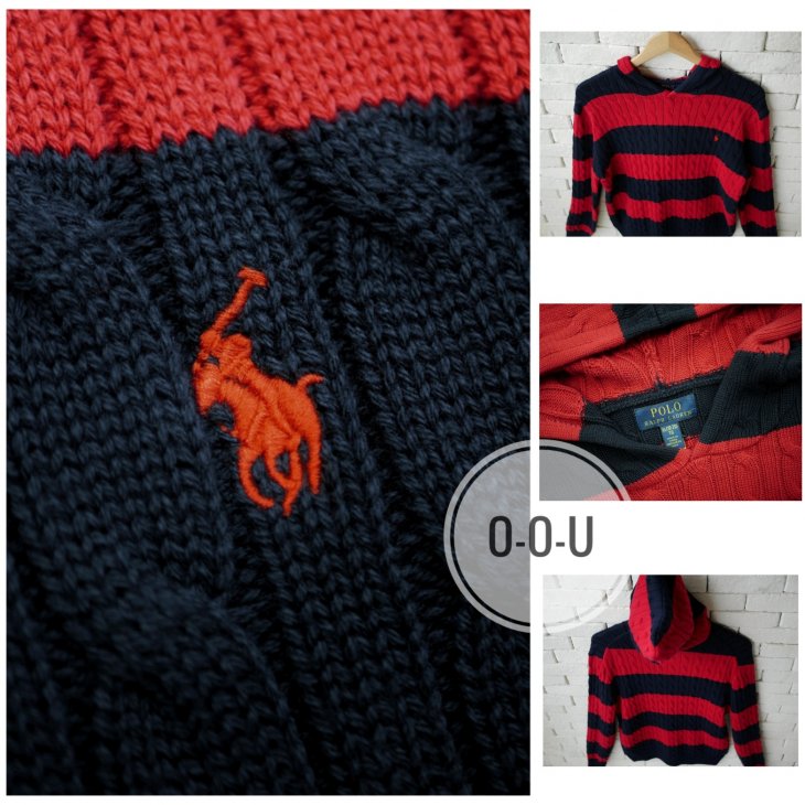 POLO RALPH LAUREN GIRLS CABLE-KNIT HOODIE