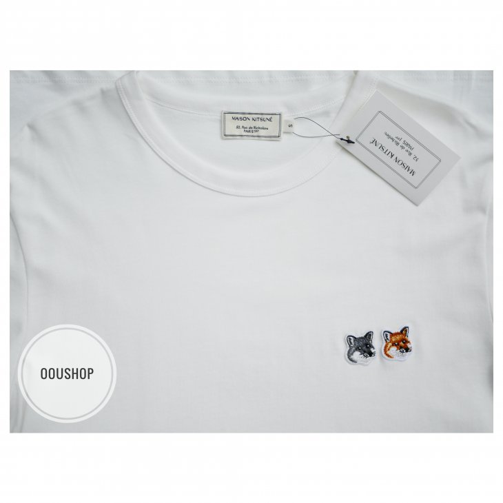 MAISON KITSUNE TEE-SHIRT DOUBLE FOX HEAD PATCH