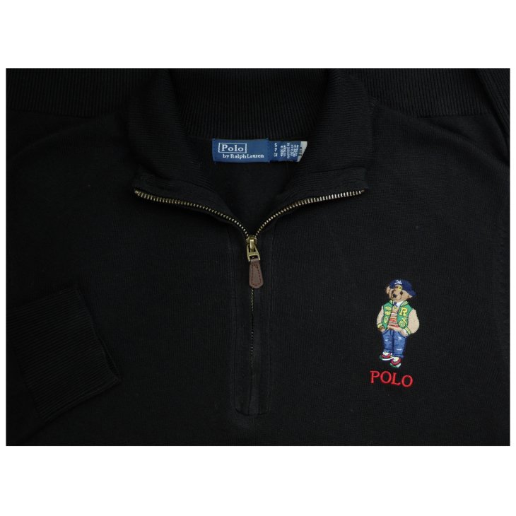POLO RALPH LAUREN POLO BEAR QUARTER ZIP SWEATER