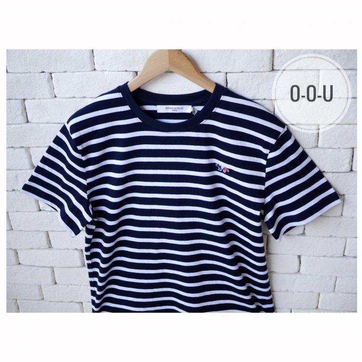 MAISON KITSUNE TRICOLOR FOX  PATCH MARIN TEE-SHIRT