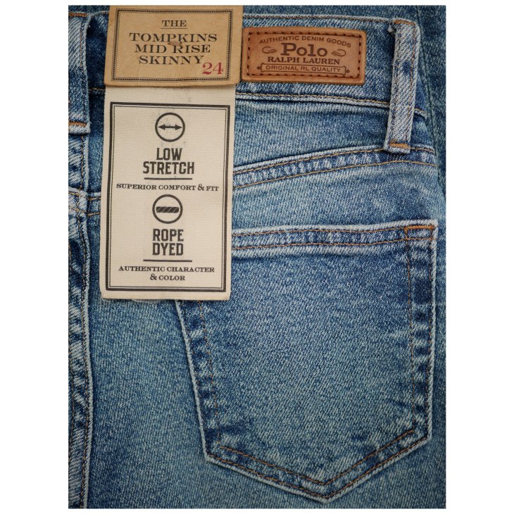 POLO RALPH LAUREN WOMEN TOMPKINS MID RISE SKINNY