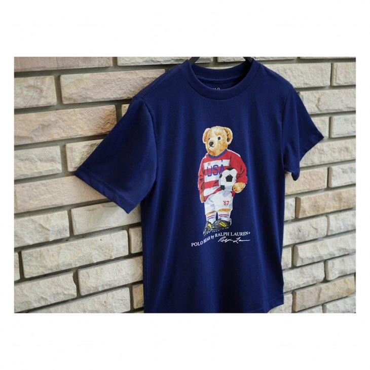 POLO RALPH LAUREN FOOTBALL BEAR BOYS COTTON TEE