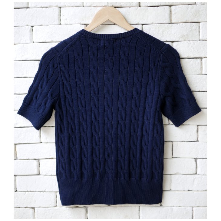 POLO RALPH LAUREN CABLE KNIT SHORT SLEEVE CARDIGAN