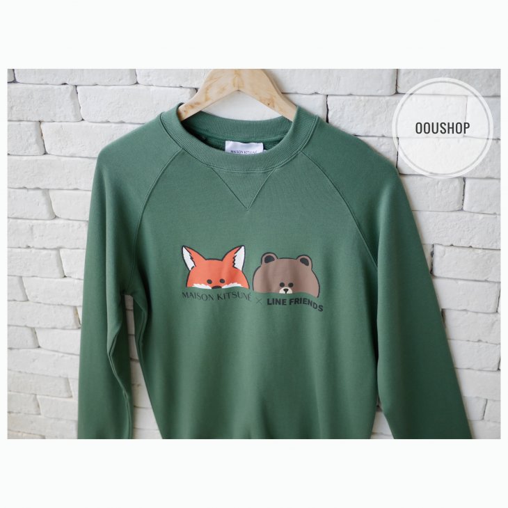 MAISON KITSUNE X LINE FRIENDS FACE PRINT SWEATSHIRT