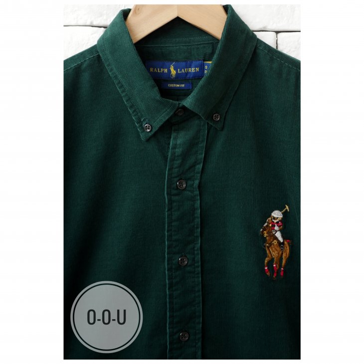 POLO RALPH LAUREN CUSTOM FIT POLO BEAR CORDUROY SHIRT