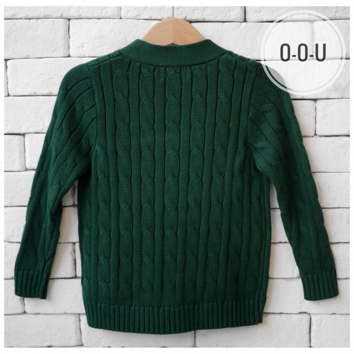POLO RALPH LAUREN KIDS CABLE-KNIT COTTON V-NECK CARDIGAN