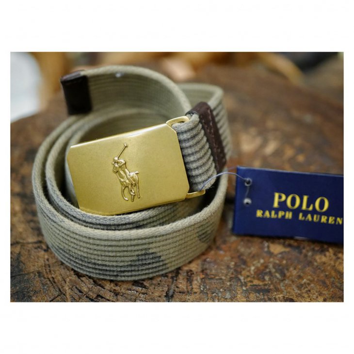 POLO RALPH LAUREN WEBBED BELT IN WASH CAMO