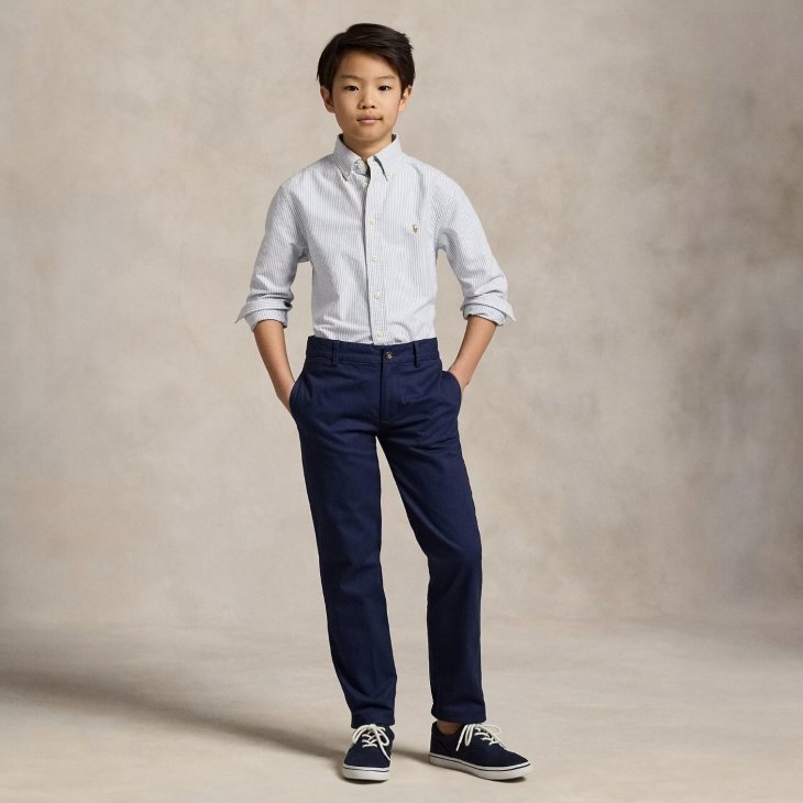 POLO RALPH LAUREN BOYS STRIPED COTTON OXFORD SHIRT