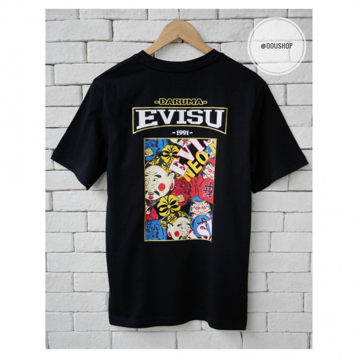EVISU DURUMA EBISU AND TIGER COLLAGE PRINT T-SHIRT