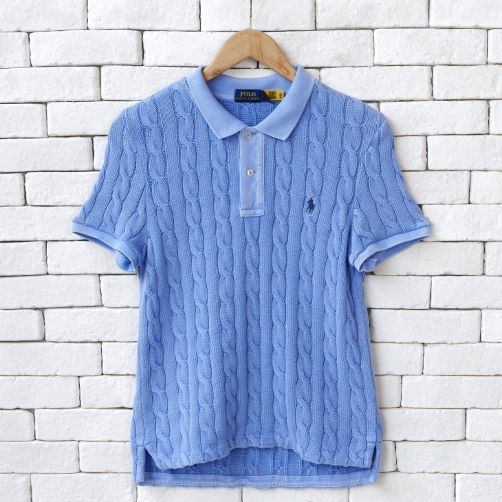 POLO RALPH LAUREN WOMEN CABLE-KNIT POLO SHIRT